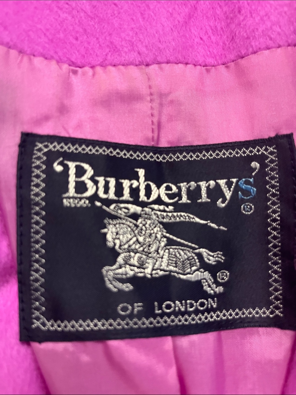 Vintage Burberrys’ Fuchsia Pink Angora Wool Blazer Size 10 Made in USA - Picture 9 of 12